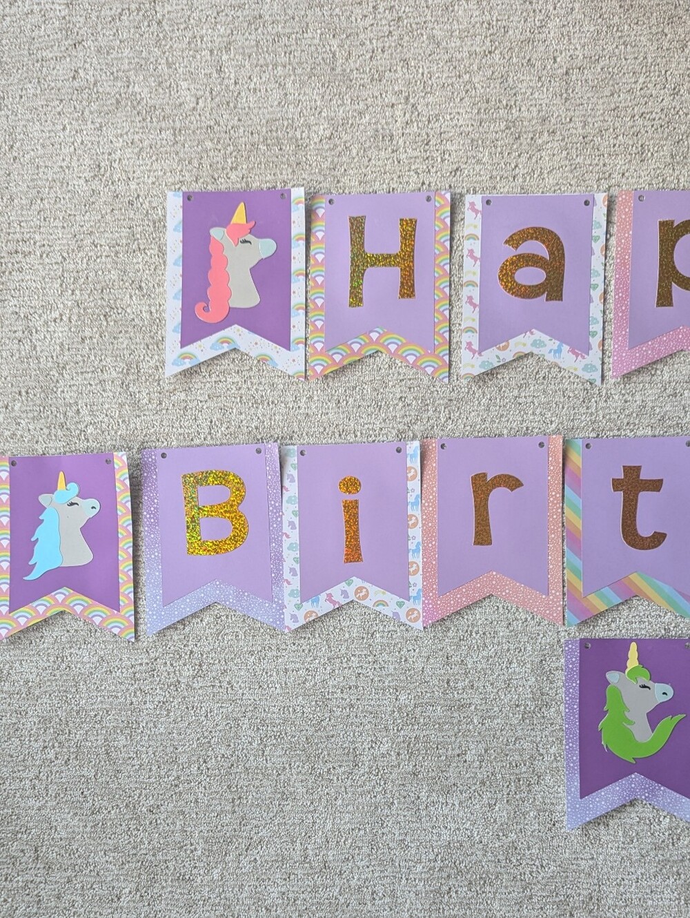 Handmade Etsy Unicorn "Happy Birthday" Party Banner